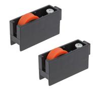 Amig - Sliding Window Roller - Set of 2 Units - Size 48 x 26 mm - Nylon Housing with Ball Bearings - Designed for Sliding Windows - Black - Mod. COR10