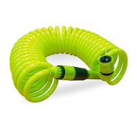 Amig - Spiral Garden Hose - Made of Polypropylene - Extends up to 15 m - Includes Spray Nozzle, Tap Connector and 2 Quick Couplings - Colour: Pistachio Green