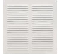 Amig - Square Aluminium Grille with Mosquito Net - Vents for Air Outlet - Ideal for Kitchen and Bathroom Ceiling - Dimensions: 250 x 250 mm - Colour: White