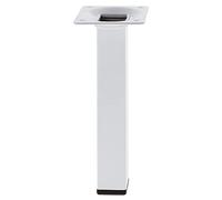 amig - Square Furniture Leg | Model 3 | 25 x 25 x 350 mm | with Regulation Screw | 4 Points Screws | Holds up to 15 kg/Legs | White Steel
