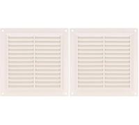 Amig - Square Plastic Grille with Mosquito Net | Vents for Air Outlet | Ideal for Kitchen and Bathroom Ceiling | Dimensions: 170 x 170 mm | Colour: White (Pack of 2)