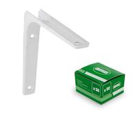 Amig - Steel Angle | Set of 50 Pieces | 75 x 75 mm (3'' x 3'') | White Finish | Mod. 2