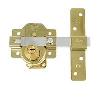 Amig - Steel Lock for Doors with High Security Cylinder Exterior and Interior | 90 x 154 mm, Cylinder 50 mm - Gold Colour | Anti-Pick · Anti Breakthrough · Anti-Drilling