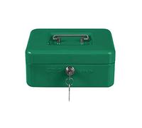 Amig - Steel Money Box | Removable Coin Tray | Nickel-Plated Safety Lock with Two Keys | Shock & Scratch Resistant | 250 x 180 x 90 mm | Window & Door Lock Compatible, Green, Alloy Steel
