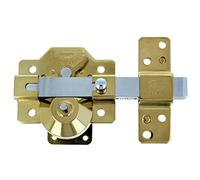 Amig - Steel Overlay Lock for Doors with Opening Latch and Lock Lever - 90 x 154 mm, Cylinder 50 mm - Gold Colour - High Security Anti-Bump · Anti-Pick · Anti-Drill