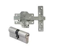 Amig - Steel Security Kit with Same Brass Cylinder for Wooden Doors Mod. 1 Plus 70mm (35-35) - Increases Your Home Security - Silver Plated Steel