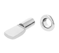 Amig - Support | Flat Shaped | Metallic | Diameter 5 x 20 x 8 mm | 8 Units | Ideal for Supporting Shelves of Cabinets, Display Cabinets or Shelves | Fixing by Simple Introduction | Silver Steel