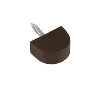 Amig - Support | Half Moon Shape | Diameter 14 x 22 mm | 8 Pieces | Ideal for Supporting Shelves of Cabinets, Display Cabinets or Shelves | Easy to Attach by Screw | Plastic Brown