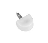 Amig - Support | Half Moon Shape | Diameter 14 x 22 mm | 8 Pieces | Ideal for Supporting Shelves of Cabinets, Display Cabinets or Shelves | Easy to Fix by Screw | White Plastic