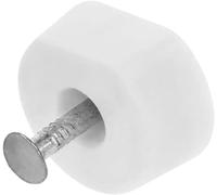 Amig - Support | Round Shaped | Diameter 15 x 7 x 19 mm | Pack of 8 | Ideal for Shelves for Cabinets, Display Cabinets or Shelves | Easy to Fix by Screw | White Plastic