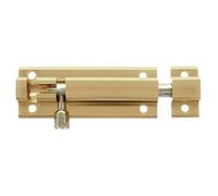 Amig - Surface-Mounted Bolt | 150 x 30 mm | Suitable for Wooden Passage Doors | Square Edges | Latch for Bathroom, Bedroom, or Office | Security Bolt | Gold Aluminium