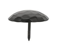 Amig - Trim Nail | Hammered Finish | Diameter 25 x 24 mm | Round Shape | Ideal for Fixing on Cabinets, Tables or Doors | Bags of 4 | Black Steel