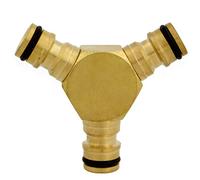 Amig - Triple Hose Connection | Bypass for Quick Hose Connections | Splits The Flow of Water in 2 Directions | Brass | Matte