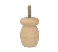 amig - Turned Furniture Leg, Beech Wood Leg with Natural Finish, Replacement Legs for Sofas, Beds, Tables, Fixing: Metal Spike of Metric 8, Measurements: 36 x 55 mm