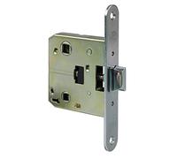 Amig - Unified Latch Model 2000 | for Wooden Passage Doors to Bathrooms, Kitchens or Rooms | Recessed Brass-Plated Steel Closure | Entry Size 50 mm | Round Edge Front | Screws Included | Metal Finish