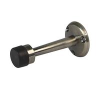 Amig - Wall Door Stopper for Passage | Diameter 19 x 75 mm | Brass | Leather | Black Rubber | Wall Mounted | Includes Screws for Mounting
