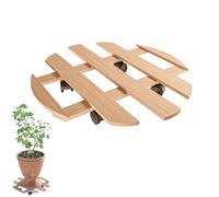 Amig - Wheeled Plant Caddy - Pot Transport Base - Mobile Garden Stand - Pine Wood - Ø 35 cm - Load Capacity 80 kg