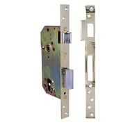 Amig - Wooden Door Mortice Lock | with Locking Lever | Square Edge Front & Bracket | 50mm Entry | Reversible Door Handle | Steel | Gold | 270mm