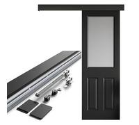 Amig - Wooden Sliding Door kit - 186 cm Black Aluminium Guide with self-Closing - Capacity 60 kg - Soft and Silent Closing - Mod. SD005