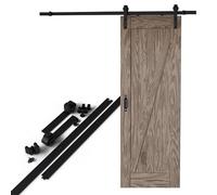 Amig - Wooden Sliding Door kit - 300 cm Black Steel Guide - Capacity 100 kg - Smooth and Resistant Movement - Easy Assembly - Mod. SD003