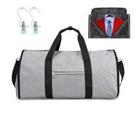 Amigo Bag Travel Bag, Amigobag Luggage, Amigo Bag Carry on Bag, Garment Duffel Bag - Foldable Duffle Bag with Shoulder Strap for Men and Women, Hanging Suitcase Suit with Shoe Compartment (Gray)