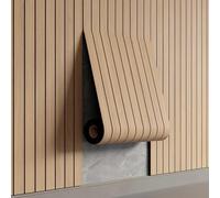 AMIGO Light Oak Peel and Stick Wall Panels 60x300x0.3cm 3D Self Adhesive Wall Panels Wood Effect Wallpaper for Kitchen Bathroom Living Room Bedroom.
