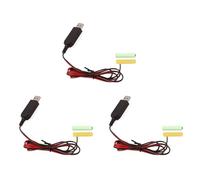 Amigocee 3X USB 5V to 3V LR03 AAA Dummy Battery Eliminators Cable for Remote Control Radio LED Light 1m