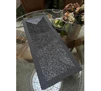 AMIGOS STUDIO® Handmade Beaded Satin Table Runner Perfect for Dining Table - Black (Pack of 1)