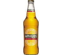 Amigos Tequila Flavoured Beer 12 x 500ml | Light Lager | 4.6% ABV | 12 Case Pack | Glass Bottled Beer | Refreshing, Big Bottles