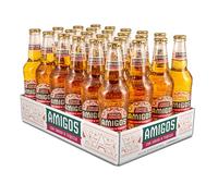 Amigos Tequila Flavoured Beer 24 x 330ml | Light Lager | 3.4% ABV | 24 Bottle Case Pack | Glass Bottled Lager | Tequila Beer | Refreshing, Mexican Inspired