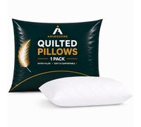 AmigoZone 1 Pillows Extra Filled luxury bounce back bed Pack Hotel Quality Bed Pillow Pair Luxury Firm Support Side Sleeper Pillow Back Neck Pain Relief Support Pillows (Quilted, 1 Count (Pack of 1))