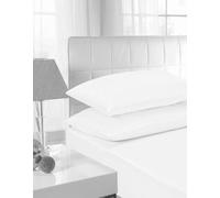 AmigoZone 16" Extra Deep 100% Egyptian Cotton Fitted Sheet All UK Sizes Or Pillow Pair Cases 200 Thread Count (House Wife Pillow Pair Cases, White)