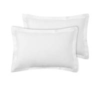 AmigoZone 2 Pack Egyptian Cotton 200 Thread Count Pillowcases Soft Breathable Cotton Pillowcase (White, Oxford Pillow Pair