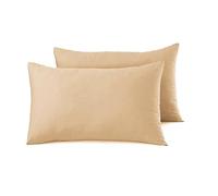 AmigoZone 2 Pack x Pillow Cases Brushed Microfiber Standard Size with Envelope Closure (2pcs pillowcases (50 x 75cm), Beige)