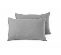 AmigoZone 2 Pack x Pillow Cases Brushed Microfiber Standard Size with Envelope Closure (2pcs pillowcases (50 x 75cm), Silver)