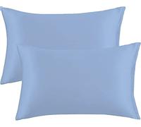 AmigoZone 2 x Micorfiber Pillow Cases Standard Size with Envelope Closure (Blue, 2pcs pillowcases (50 x 75cm))