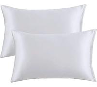 AmigoZone 2 x Micorfiber Pillow Cases Standard Size with Envelope Closure (White, 2pcs pillowcases (50 x 75cm))