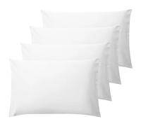 AmigoZone 4 Pack x Pillow Cases Brushed Microfiber Standard Size with Envelope Closure (4pcs pillowcases (50 x 75cm), White)