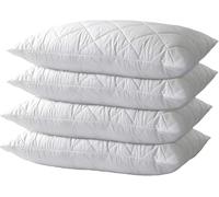 AmigoZone 4 Pillows Extra Filled luxury bounce back bed Pack Hotel Quality Bed Pillow Pair Luxury Firm Support Side Sleeper Pillow Back Neck Pain Relief Support Pillows (Quilted, 1 Count (Pack of 4))