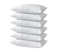 AmigoZone 6 Pillows Extra Filled luxury bounce back bed Pack Hotel Quality Bed Pillow Pair Luxury Firm Support Side Sleeper Pillow Back Neck Pain Relief Support Pillows (Quilted, Pack of 6)