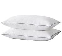 AmigoZone Bounce Back Standard Bed Pillow Pair 2 - Pack Zipped Pillow - Grey Edge