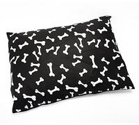 AmigoZone Dog Bed Pet Supplies Large Extra XL Size Zip Cover With Inner Cushion Complete Bed (Black Bone, Extra Large)