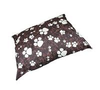 AmigoZone Dog Bed Pet Supplies Large Extra XL Size Zip Cover With Inner Cushion Complete Bed (Brown Paw, Large)