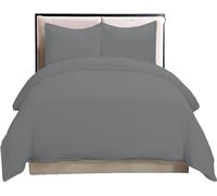 AmigoZone Duvet Cover Set Double, Brushed Microfoiber Duvet cover with Pillow cases Hotel Quality (Charcoal, Double)
