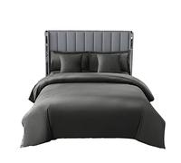 AmigoZone Duvet Cover Set King - Soft Valvet Fleece Duvet Cover & 2 Pillow Cases Bed Set Warm Soft (Gray, King)