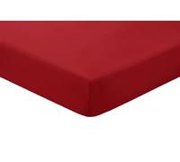 Amigozone Extra Deep 16"(40cm) Non Iron Percale Pollycotton Fitted Sheets (Double, Red)