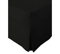 AmigoZone Extra Deep Non Iron Percale 180 Thread Count Fitted Valance Sheet Pleated (Pillow Pair Cases, Black)