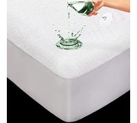 AmigoZone Extra Deep Waterproof Terry Towel Mattress Protector Topper Cover Non Noisey Fitted Sheet Mattress Protector - Single White