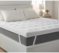 AmigoZone Extra Thick Quilted Mattress Topper - 4 Inch Deep Single Bed, Super Soft Hotel Comfort, Breathable Microfibre Padding, Secure Elasticated Corner Straps - Single