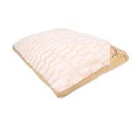 AmigoZone Large & Extra Large Fur Dog Bed Cushion Washable Zipped Mattress (Large, Cream Textured)